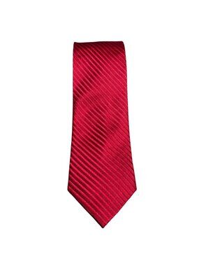 Burma Bibas Handmade 100% Silk Red Diagonal Stripe Necktie - Vintage Classic